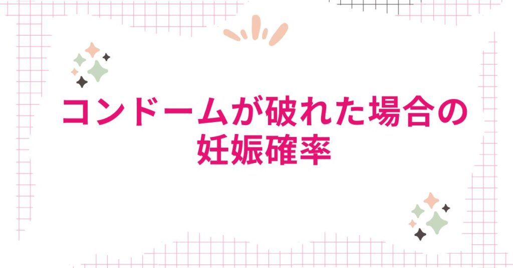 コンドームが破れた場合の妊娠確率